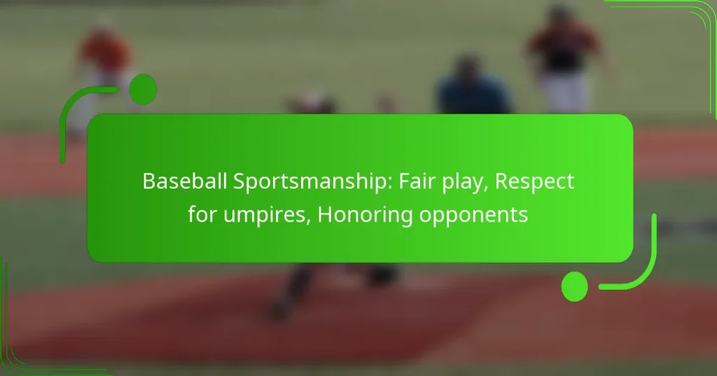 Baseball Sportsmanship: Fair play, Respect for umpires, Honoring opponents