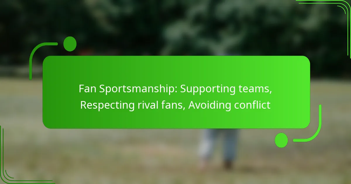 Fan Sportsmanship: Supporting teams, Respecting rival fans, Avoiding conflict