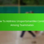 How To Address Unsportsmanlike Conduct Among Teammates