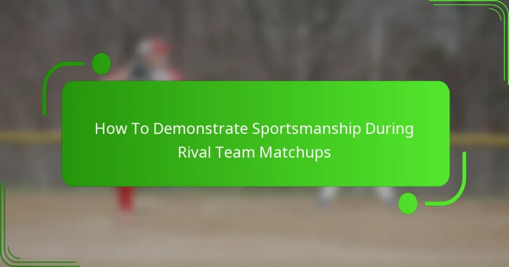 How To Demonstrate Sportsmanship During Rival Team Matchups