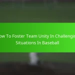 How To Foster Team Unity In Challenging Situations In Baseball