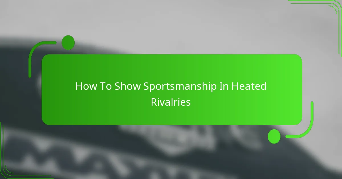 How To Show Sportsmanship In Heated Rivalries