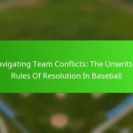 Navigating Team Conflicts: The Unwritten Rules Of Resolution In Baseball
