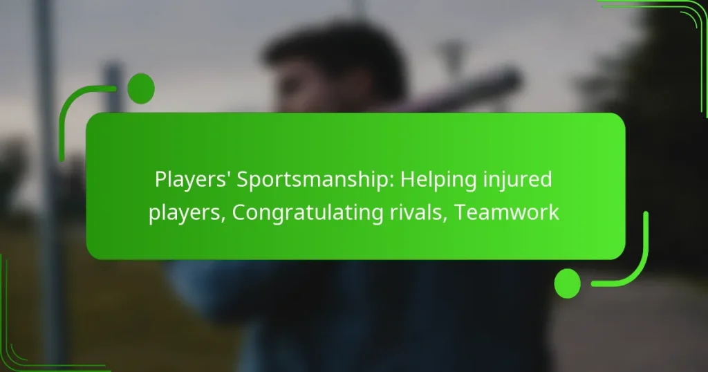 Players’ Sportsmanship: Helping injured players, Congratulating rivals, Teamwork
