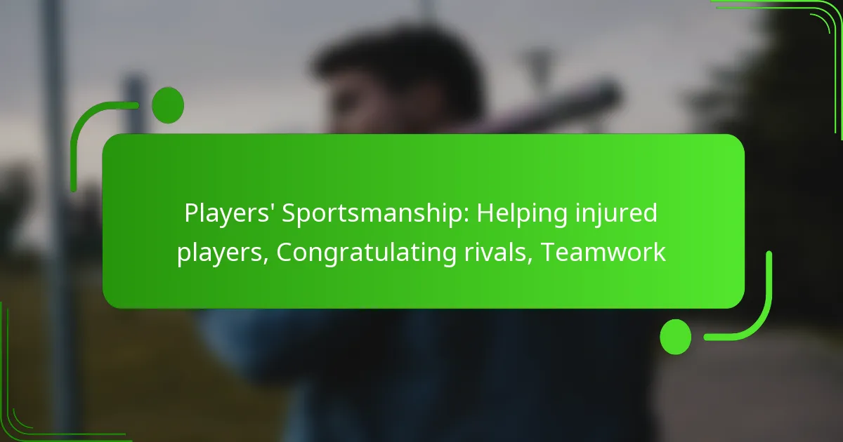 Players’ Sportsmanship: Helping injured players, Congratulating rivals, Teamwork