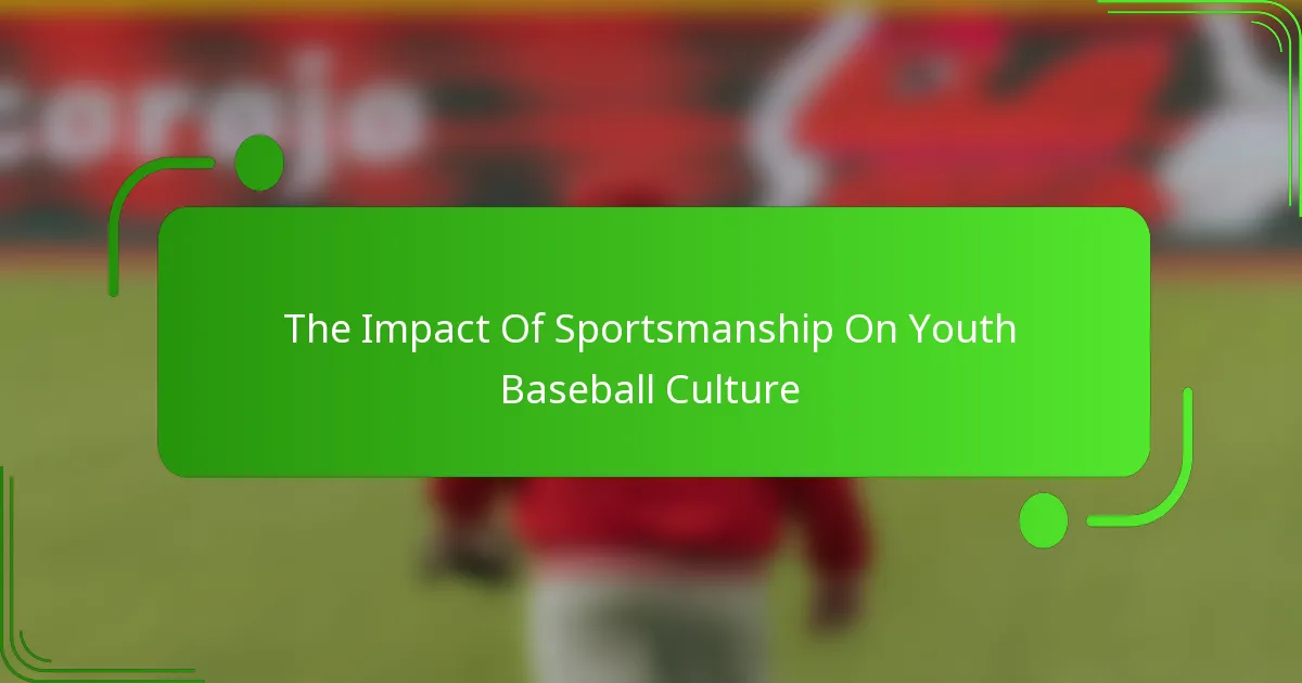 The Impact Of Sportsmanship On Youth Baseball Culture