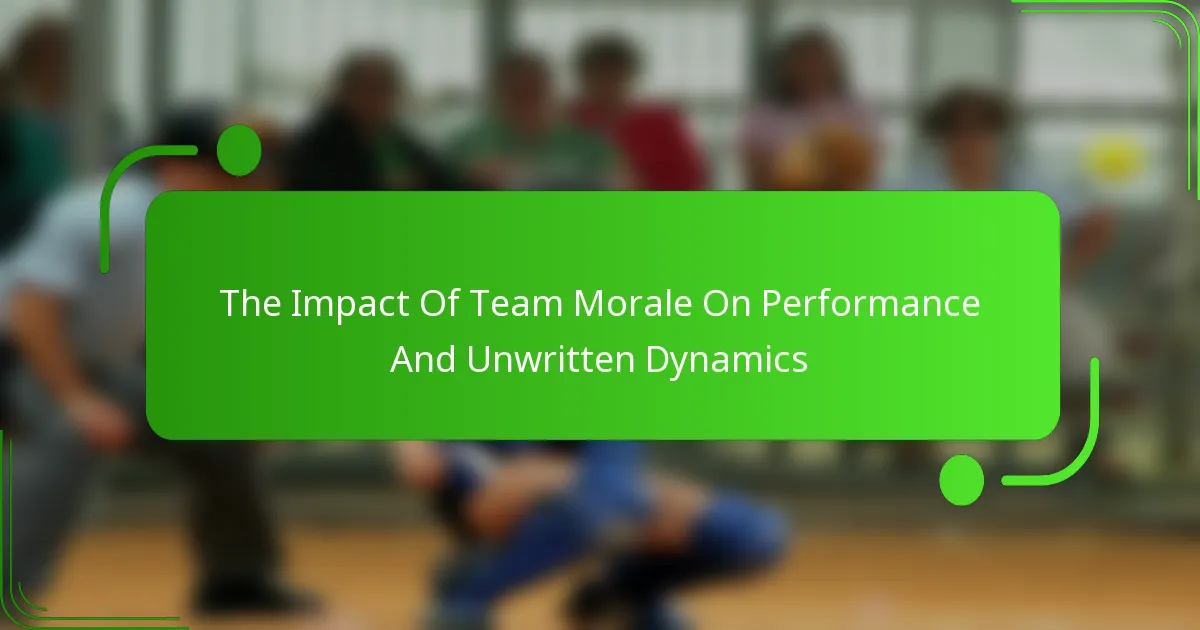 The Impact Of Team Morale On Performance And Unwritten Dynamics