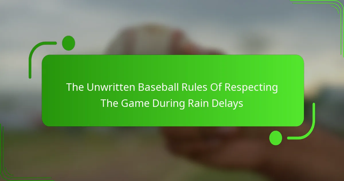 The Unwritten Baseball Rules Of Respecting The Game During Rain Delays