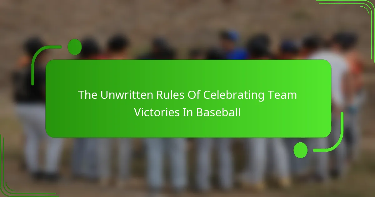 The Unwritten Rules Of Celebrating Team Victories In Baseball
