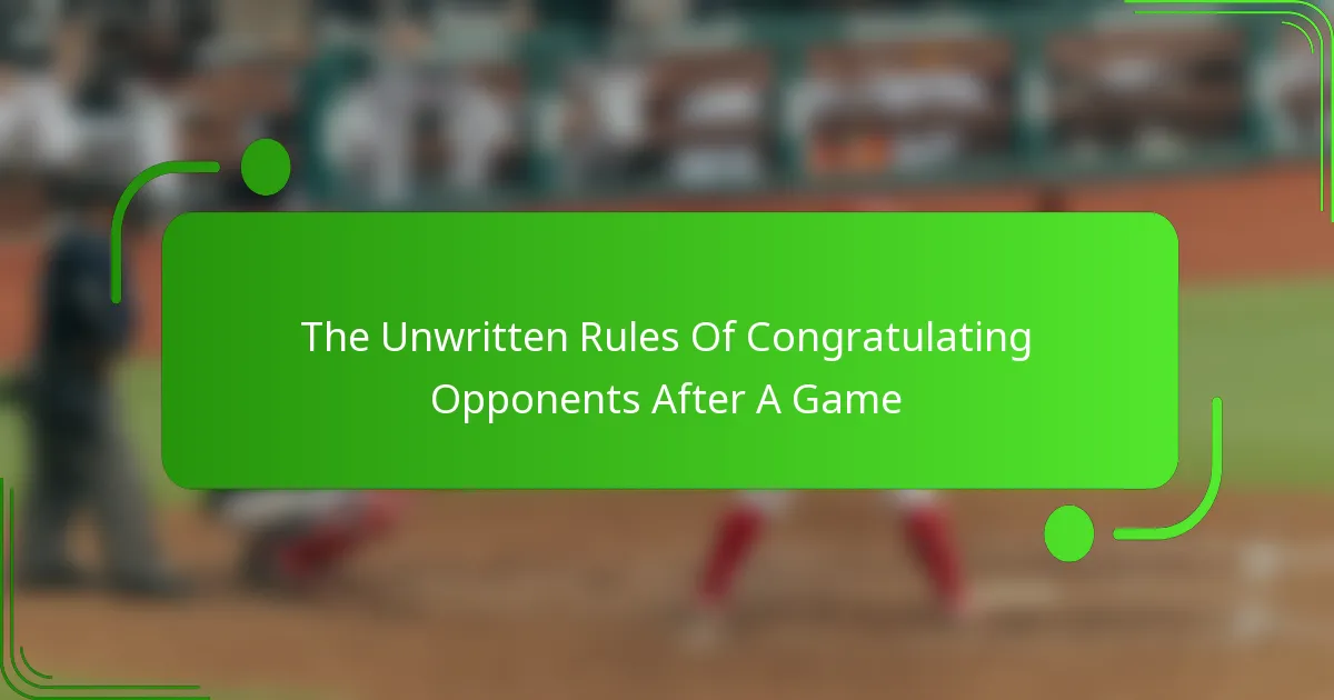The Unwritten Rules Of Congratulating Opponents After A Game
