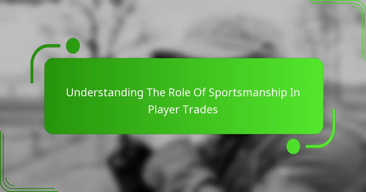 Understanding The Role Of Sportsmanship In Player Trades