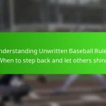 Understanding Unwritten Baseball Rules: When to step back and let others shine
