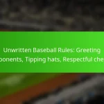 Unwritten Baseball Rules: Greeting opponents, Tipping hats, Respectful cheers