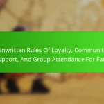Unwritten Rules Of Loyalty, Community Support, And Group Attendance For Fans