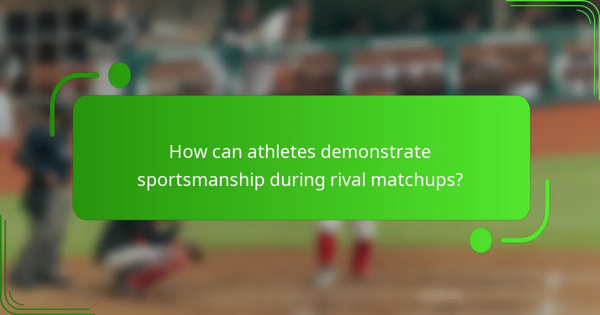 How can athletes demonstrate sportsmanship during rival matchups?