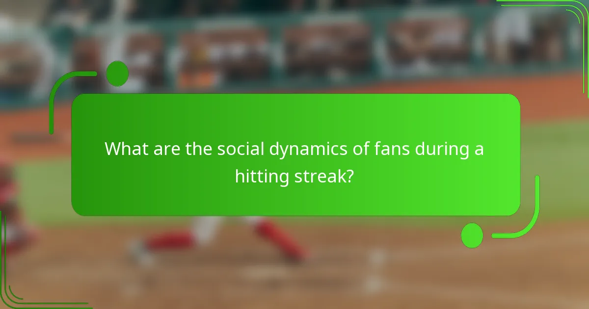 What are the social dynamics of fans during a hitting streak?