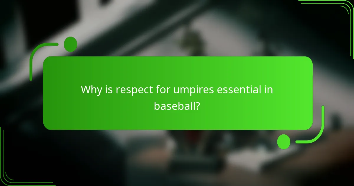Why is respect for umpires essential in baseball?